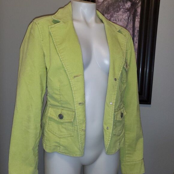 Lime Green Aeropostale Corduroy Jacket (XL) - Picture 6 of 7